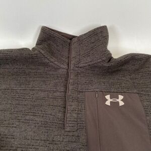 Under Armour Specialist Henley 2.0 Brown Heather Fleece Quarter Snap Mens M